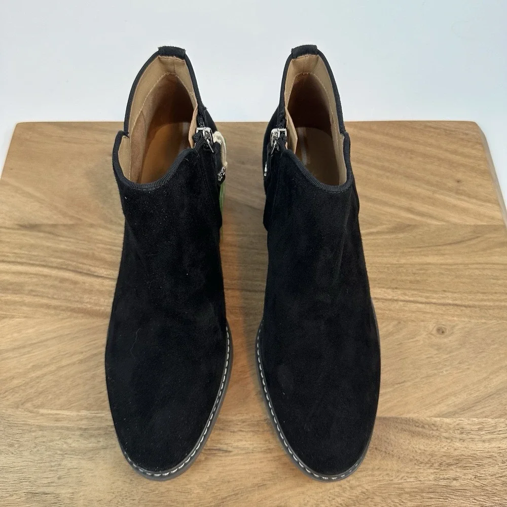 New NWOB Womens Sam Edelman Pryce‎ Black Suede Bootie Boot Size 7.5 M